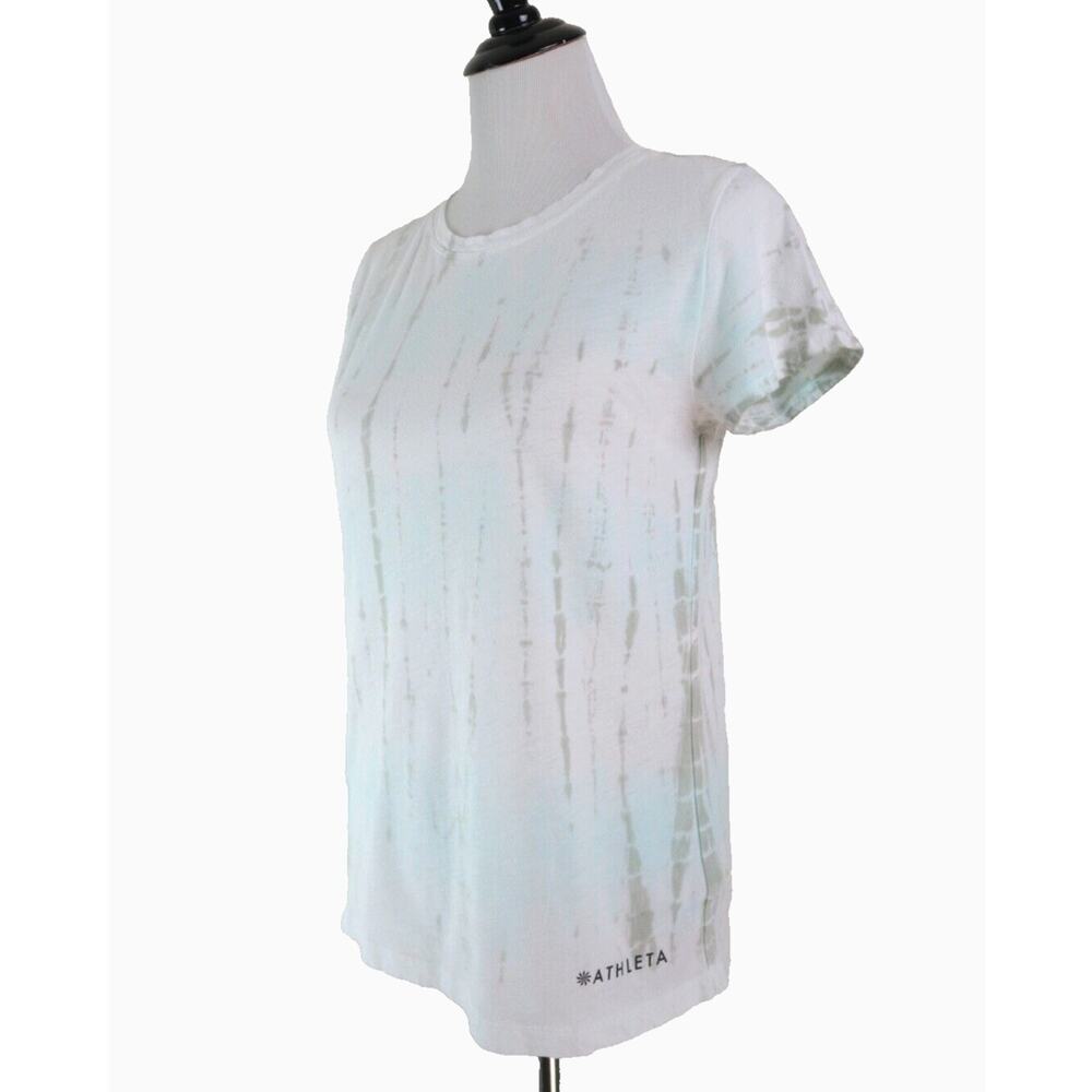 Athleta Size S Organic Daily Printed Tee Kai Gentle Blue Tie Dye (A)